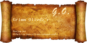 Grimm Olivér névjegykártya